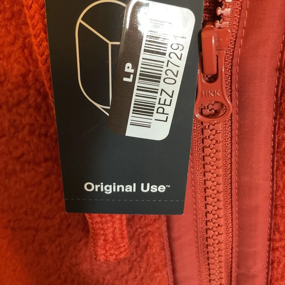 NWOT Original Use Fleece Zip Hoodie, Teddy Bear Style Size‎ Medium Orange Berry